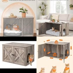 Cat Litter Box Cat House with Doors