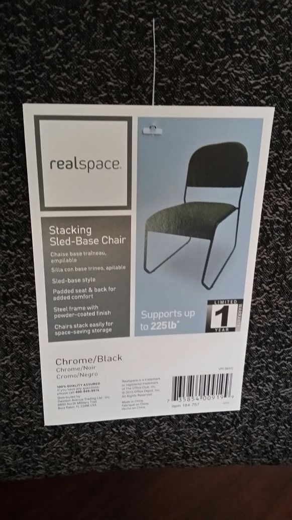 Real space stacking sled base chair