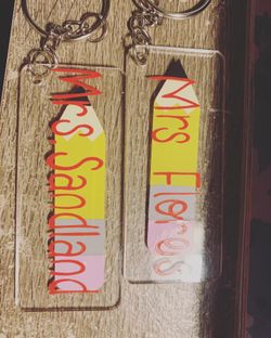 Custom Made Teacher Appreciation Keychain