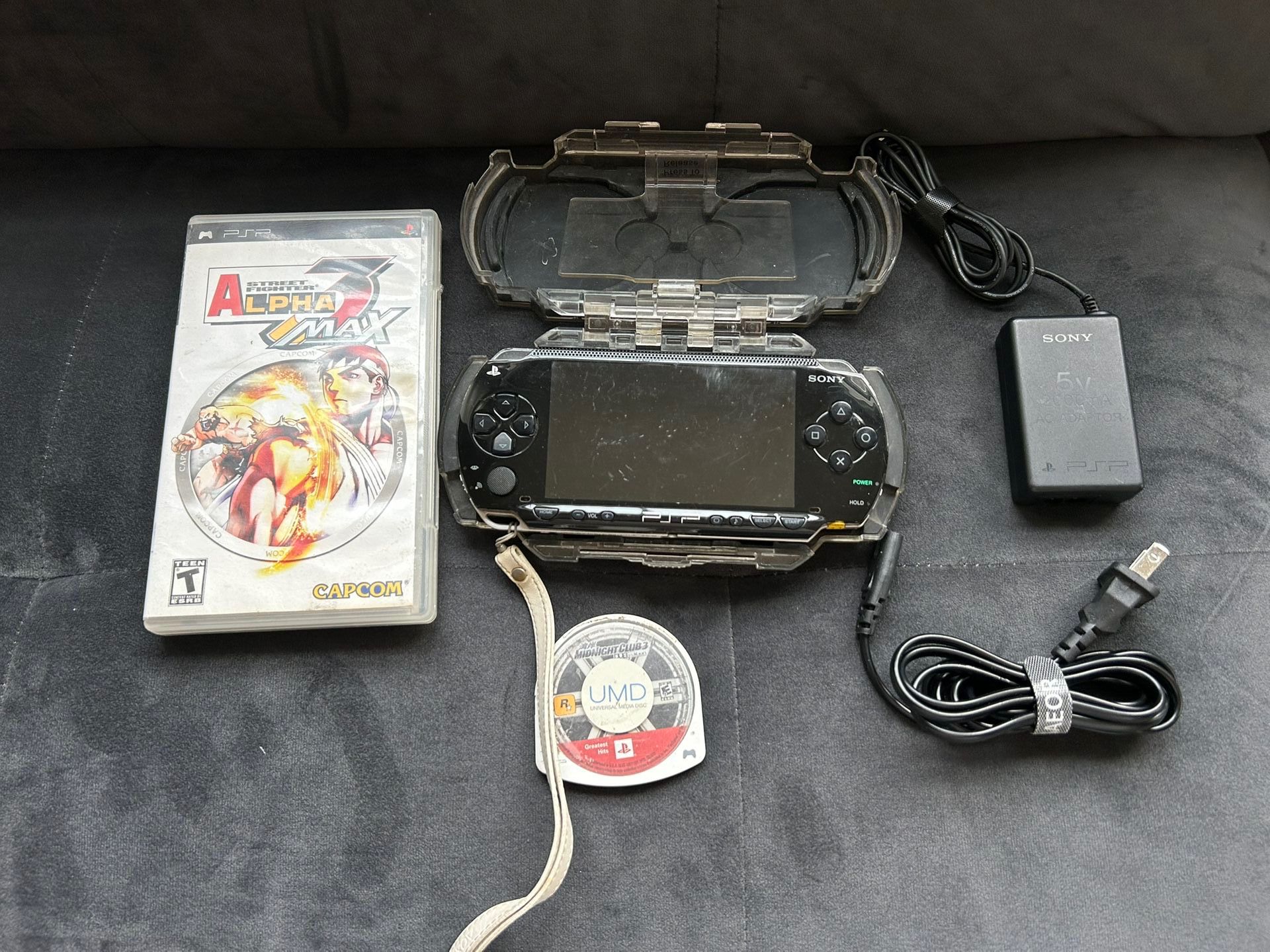 PSP With Two Games, Case And Charger