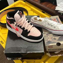 Pink Jordan 7Y/ Converse Size 8 