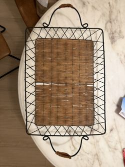 Weaved And Metal Basket 