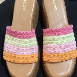 ALDO Colorful woven slides Size 8