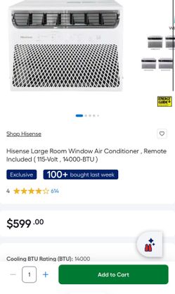Hisense BiG smart window unit 14,000 Btu