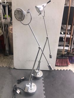 Chrome Adjustable Floor Lamps – Set of 2