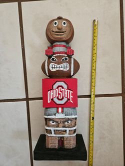 Vintage Ohio State Buckeyes NCAA Tiki Totem Pole 15" Evergreen Enterprises