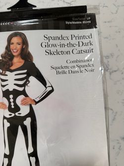 Glow-in-the-Dark Skeleton Catsuit Size S
