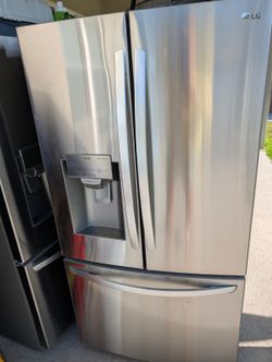 36" Refrigerator 3 doors LG  ice maker&water excellent working nevera Frio LG ThinQ French