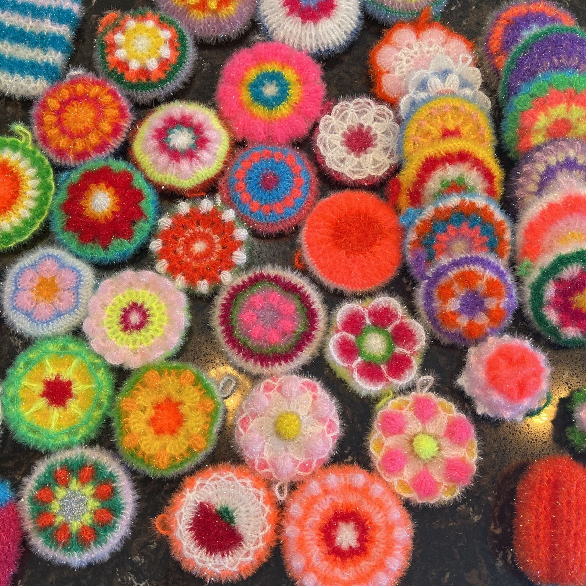 Beautiful, Vibrant Handmade Scrubbies