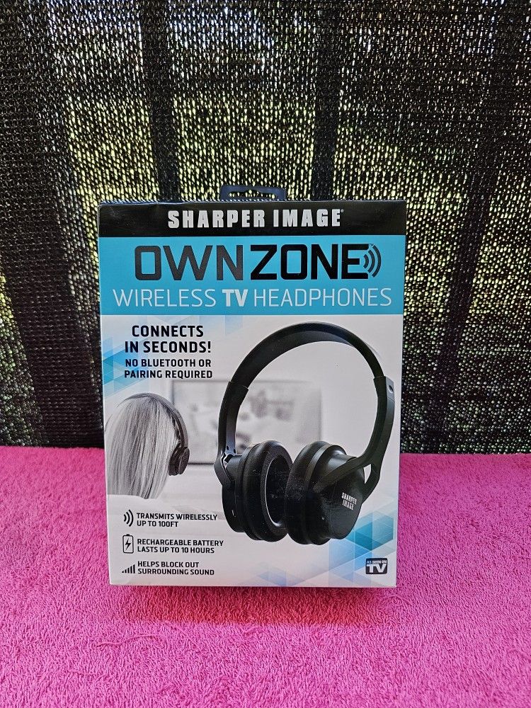 Sharper Image Own Zone Wireless TV Headphones - Black
