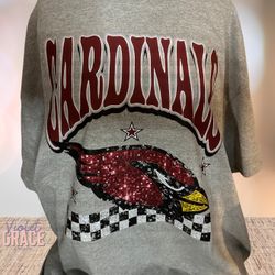 Faux Sequin Cardinals Graphic T-Shirt
