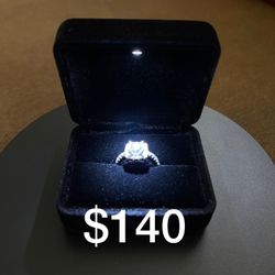 1ct Moissanite Engagement Ring with LED Case lab diamond promise sweet 16 quinceanera