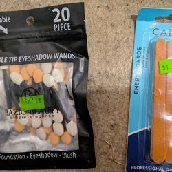 Brand new pack of nail files and eyeshadow brushes