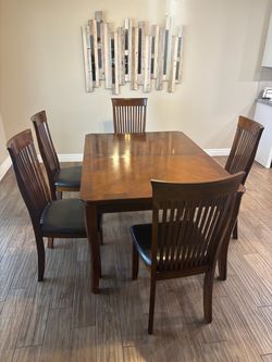 Wood Dining Table Set with 5 Chairs