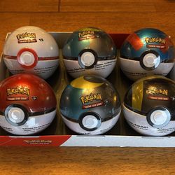 Pokemon Display 6 Pokeball Tins 