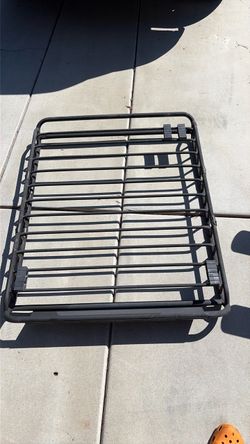 Black Steel Roof Rack Cargo Basket