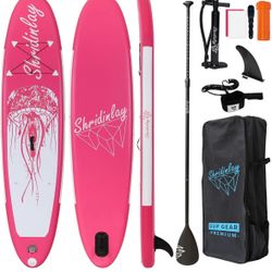 10.5 Ft. Inflatable Stand Up Paddle Board / Surfboard w/ Aluminum Paddle (Accessories Incl) [NEW IN BOX] **Retails for $280