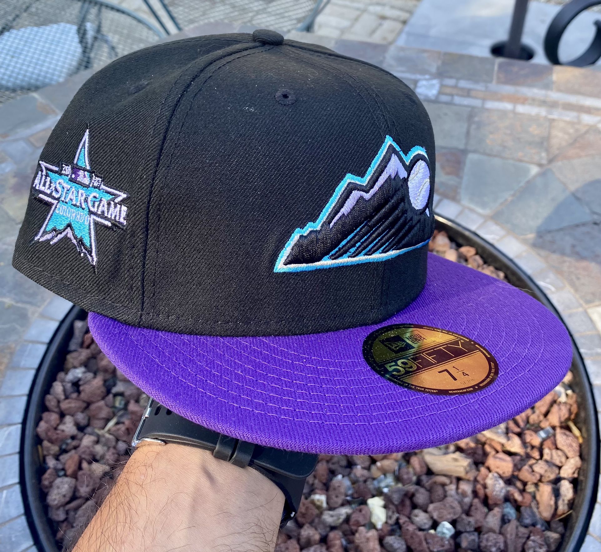 New Era Colorado Rockies Black 7 1/4 All Star Game Patch Not Hat Club Fitted