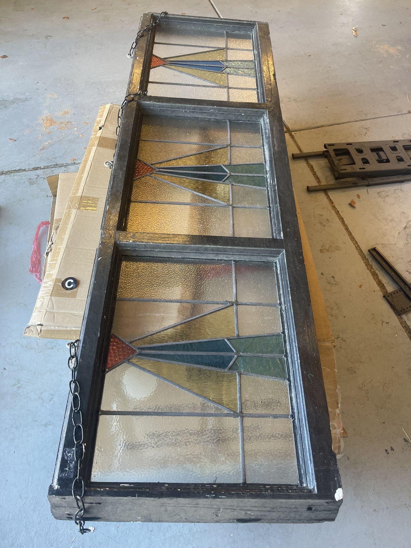 Antique stained glass window