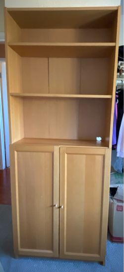 Tall Bookcase with Cabinet Doors