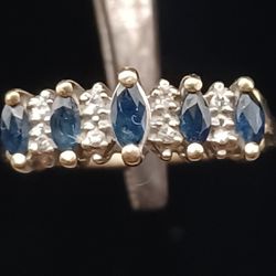 Diamond & Sapphire 14K Ring