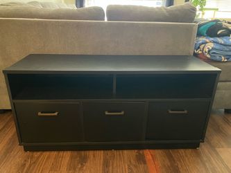 Black TV Stand w/ Storage