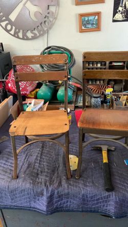 Antique school chairs