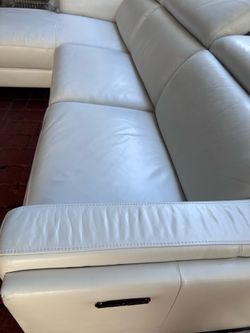 SECTIONAL GENUINE LEATHER RECLINER ELECTRIC WHITE COLOR 💥✅🚛DELIVERY SERVICE  AVAILABLE ✅💥💥