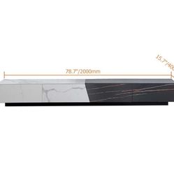 Porcelain Marble Look Tv Display Cabinet Side Table 