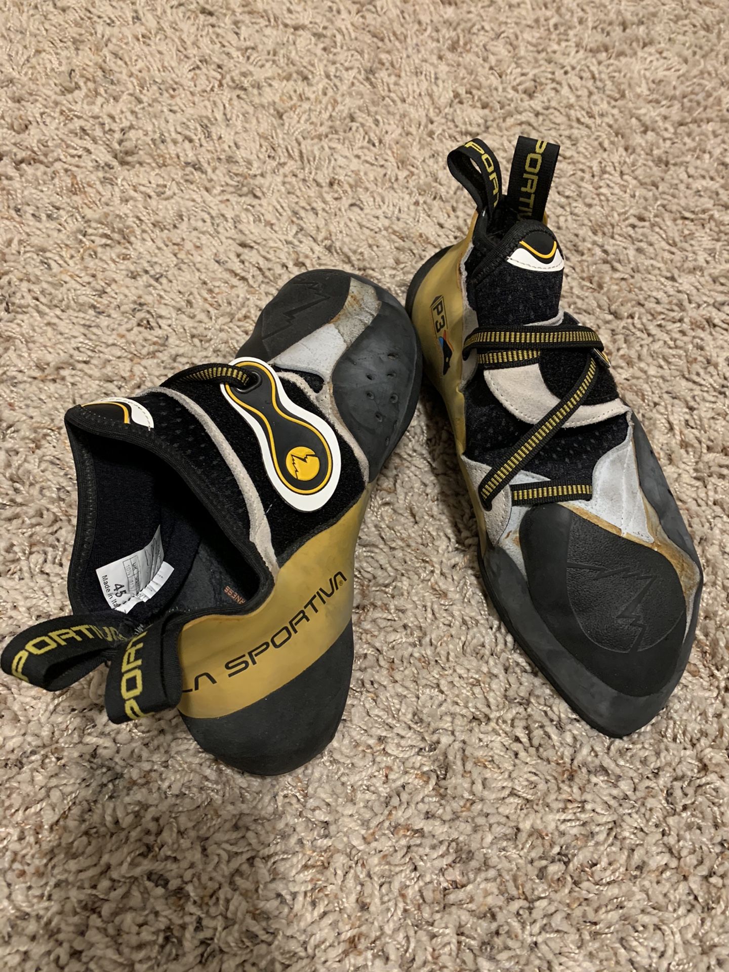 La Sportiva Men's Solution Rock Climbing Shoe - White/Yellow - 10 1/2 US / 45 EU