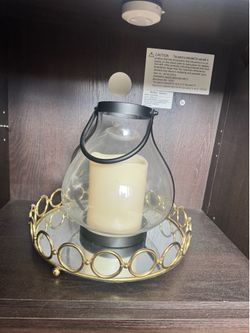 Faux candle in lantern