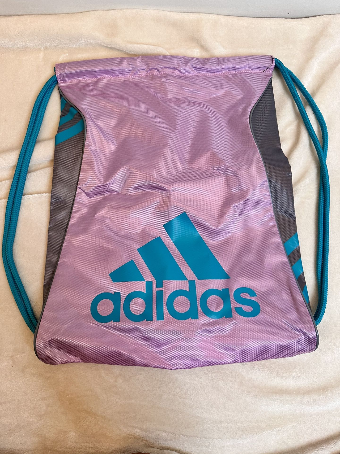 Adidas Drawstring Backpack | Pink/gray/teal/outdoor 