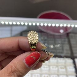 10k Gold Nuggets Ring With Diamond Cuts 