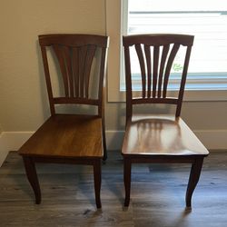 2 wooden chairs