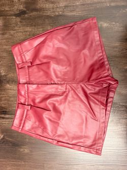 Pink Faux Leather Mini Shorts