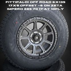 17 X 9. Offset -6 6x 135 285 70 17 AT $1350 