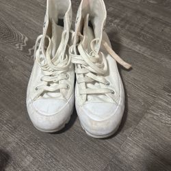 White Converse Platform 