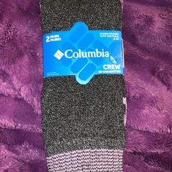 2 Pk Columbia Woman’s Crew Socks 2 Pk Nwt