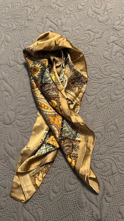 Gold Floral Square Scarf