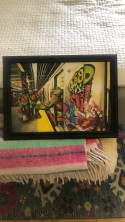 Teenage Mutant Ninja Turtles 3D Holographic Framed Subway Picture Nickelodeon 30x22