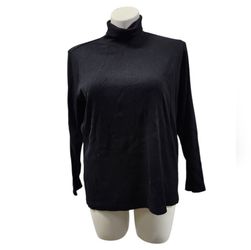 Size 22/24W Black Turtleneck Long Sleeve Top
