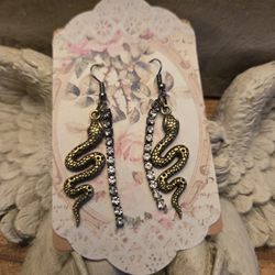 Handmade Snake Charm Earrings 