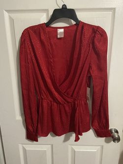 Red Silk Blouse