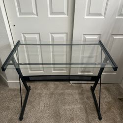 Glass Top Desk And Chair 