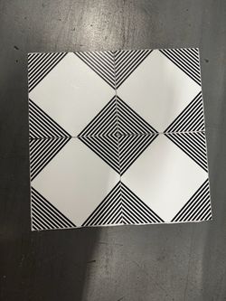 Black and White Geometric Peel and Stick Vinyl Floor Tiles