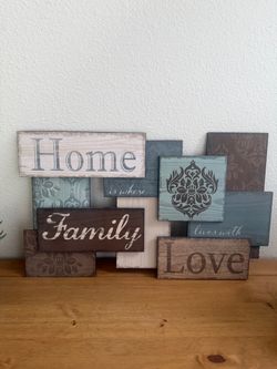 Home Family Love Wooden Wall Sign Decor