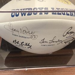 Dallas Cowboys Legends Autographed Football Landry, Staubach
