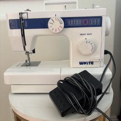 White Model 1866 Heavy Duty Sewing Machine With Electric foot Pedal