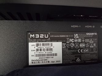 GIGABYTE M32U GAMING MONITOR, THIS ITEM IS AVAILABLE