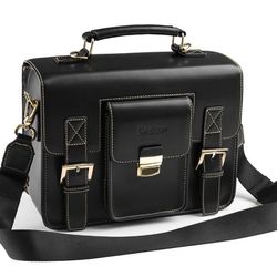 Camera Shoulder Bag Waterproof, Leather Messenger Bag